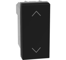 Light Now - выключатель для жалюзи, 1-0-2, с блокировкой, 1 модуль, цвет черный - YD4027N