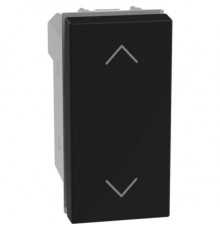 Light Now - выключатель для жалюзи, 1-0-2, с блокировкой, 1 модуль, цвет черный - YD4027N