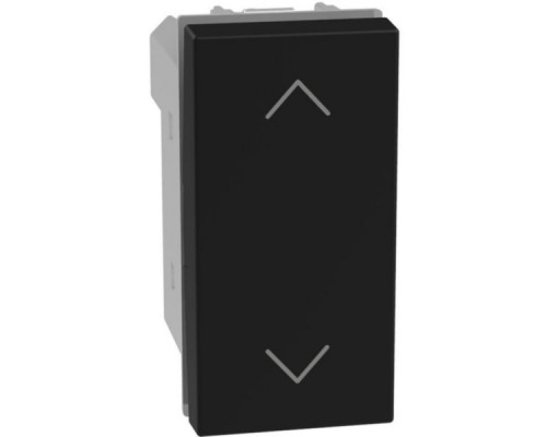 Light Now - выключатель для жалюзи, 1-0-2, с блокировкой, 1 модуль, цвет черный - YD4027N