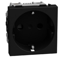 Light Now - розетка немецкого стандарта 2К+З, цвет черный - YD4141