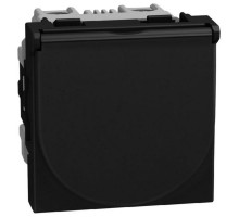 Light Now - розетка с крышкой 2К+З, цвет черный - YD4141P