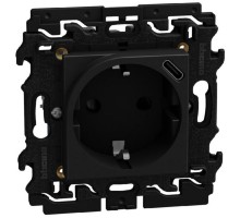 Light Now - розетка немецкого стандарта с USB C 2К+З, цвет черный - YD4141USB