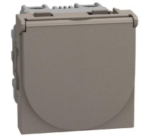 Light Now - розетка с крышкой 2К+З, цвет камень - YG4141P