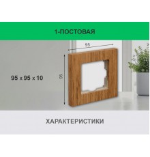 Рамка 1 пост (дуб) 3166 Frame-01 oak для Werkel