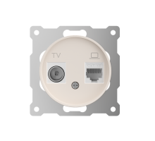 Розетка двойная антенна/компьютер TV/RJ45 кат.5e бежевый