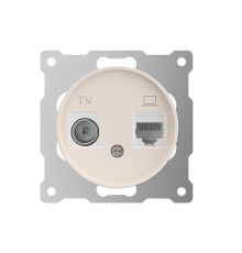 Розетка двойная антенна/компьютер TV/RJ45 кат.5e бежевый