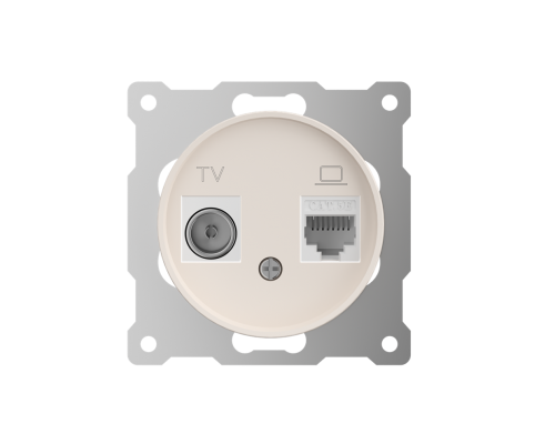 Розетка двойная антенна/компьютер TV/RJ45 кат.5e бежевый