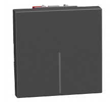 Light Now - выключатель кнопка NO Rocker 2 модуля, цвет черный - YD4005M2A