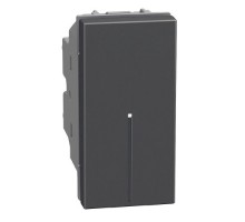 Light Now - выключатель кнопка NO Axial 1 модуль, цвет черный - YD4055A