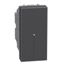 Light Now - выключатель кнопка NO Axial 1 модуль, цвет черный - YD4055A
