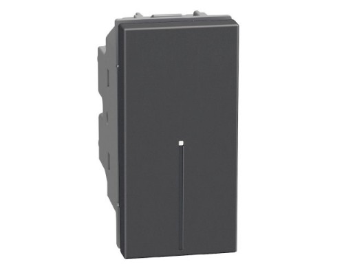 Light Now - выключатель кнопка NO Axial 1 модуль, цвет черный - YD4055A