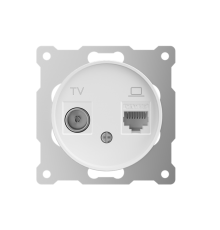 Розетка двойная антенна/компьютер TV/RJ45 кат.5e белый