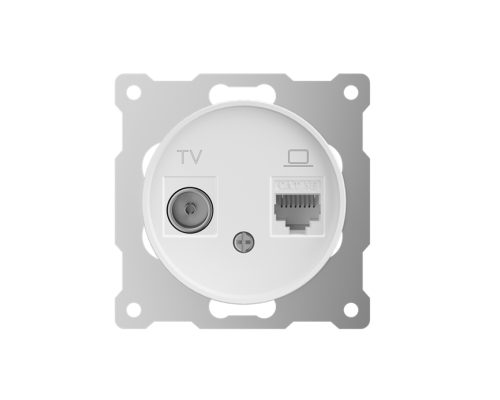 Розетка двойная антенна/компьютер TV/RJ45 кат.5e белый