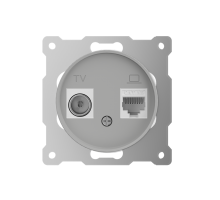 Розетка двойная антенна/компьютер TV/RJ45 кат.5e серый