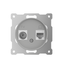 Розетка двойная антенна/компьютер TV/RJ45 кат.5e серый