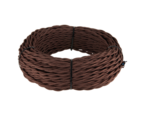 W6452514 Ретро кабель витой 2х1,5 (коричневый) 50 метров