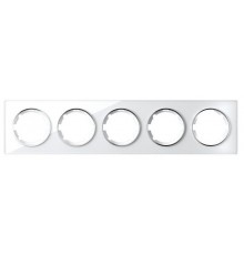 Рамка стеклянная OneKeyElectro, серия Garda, горизонтальная, 5 постов Белый 2E52501300