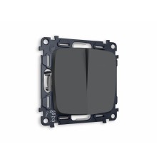 MO903020 Комплект механизма 2-кл проходного выключателя OMEGA Графит мягкое касание QUANT OP9030, VM120)