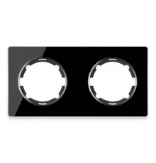Рамка стеклянная OneKeyElectro, серия Garda, горизонтальная, 2 поста Чёрный 2E52201303
