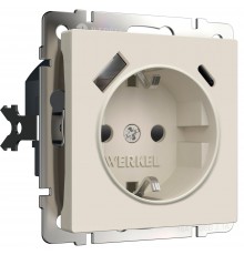 W1171762 Розетка с заземлением, шторками и USB тип A+C (айвори матовый) - a069611 - 4690389213274