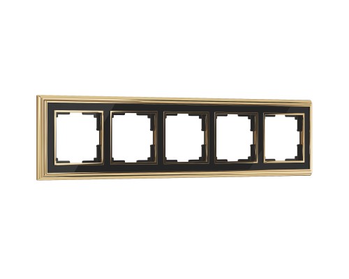 WL17-Frame-05 Рамка на 5 постов (золото черный)