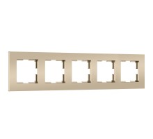 W0052911 Рамка на 5 постов Slab (шампань софт)