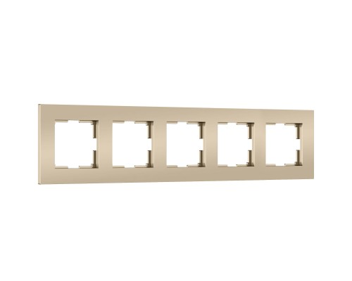 W0052911 Рамка на 5 постов Slab (шампань софт)