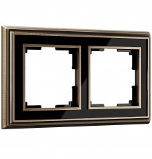 WL17-Frame-02 Рамка на 2 поста (бронза черный) a037688 4690389103612