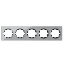 Рамка стеклянная OneKeyElectro, серия Garda, горизонтальная, 5 постов Серый 2E52501302