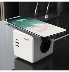 W6513501 Розеточный блок 3-местный + 3 USB + беспроводная зарядка - a066454 - 4690389204265