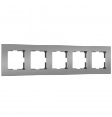W0052965 Рамка на 5 постов Slab (серебро софт) - a067789 - 4690389207952