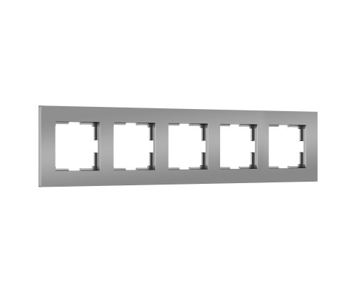 W0052965 Рамка на 5 постов Slab (серебро софт) - a067789 - 4690389207952