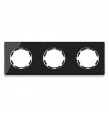 Рамка стеклянная OneKeyElectro, серия Garda, горизонтальная, 3 поста Чёрный 2E52301303