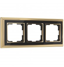 WL17-Frame-03 Рамка на 3 поста (золото черный) a037674 4690389103681