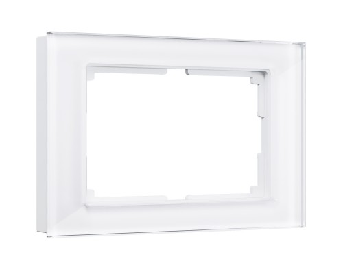 W0081101 Рамка для двойной розетки Favorit (белый,стекло)