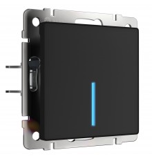 W4510608 Сенсорный выключатель одноклавишный с функцией Wi-Fi (черный)