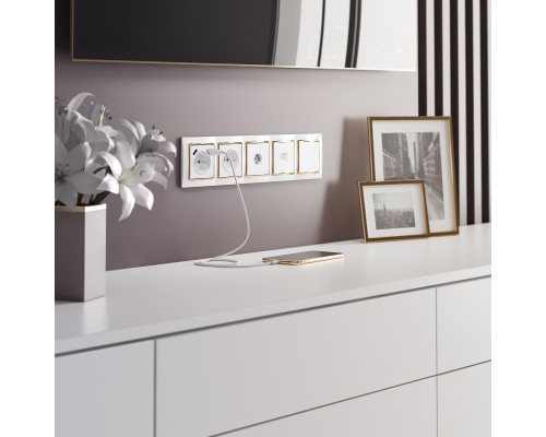 W1184001 ТВ-розетка проходная (белый) - a051116 - 4690389155512