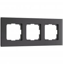 W0033108 Рамка на 3 поста Senso (черный, стекло soft-touch)