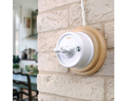 W5620001 Выключатель на 4 положения двухклавишный (белый) Ретро - a051310 - 4690389166730