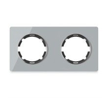 Рамка стеклянная OneKeyElectro, серия Garda, горизонтальная, 2 поста Серый 2E52201302