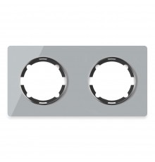 Рамка стеклянная OneKeyElectro, серия Garda, горизонтальная, 2 поста Серый 2E52201302
