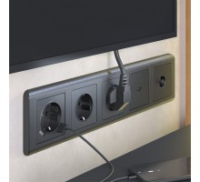 W1196004 Накладка для розетки HDMI (графит рифленый) - a050744 - 4690389158728