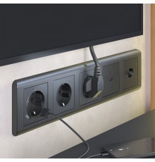 W1196004 Накладка для розетки HDMI (графит рифленый) - a050744 - 4690389158728