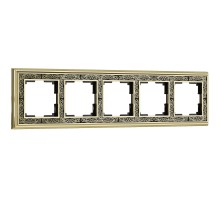 WL77-Frame-05 Рамка на 5 постов (золото черный) a041171 4690389126147