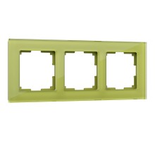 WL01-Frame-03 Рамка на 3 поста (фисташковый,стекло)