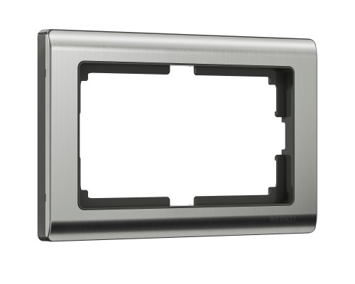 W0081602 Рамка для двойной розетки Metallic (глянцевый никель)