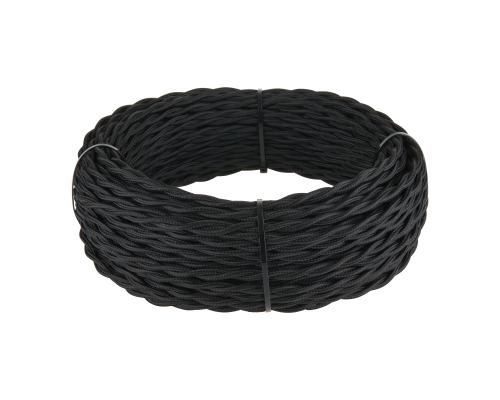 W6452608 Ретро кабель витой 2х2,5 (черный)