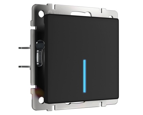W4510008 Сенсорный выключатель одноклавишный с подсветкой 1000 Вт (черный)