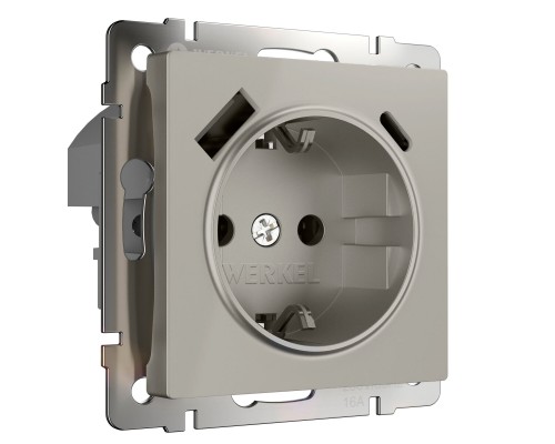 W1271704 Розетка с заземлением, шторками и USB тип A+C (дымчатый) - a069465 - 4690389211997