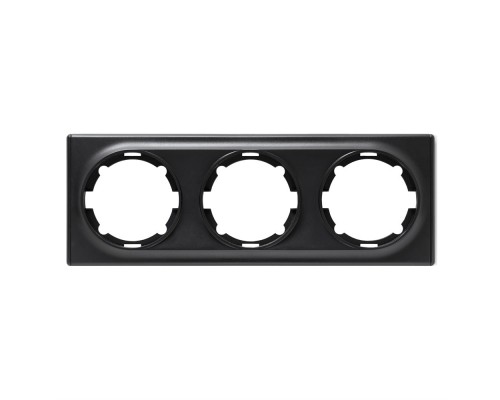 Рамка OneKeyElectro, серия Florence, горизонтальная, 3 поста Чёрный 1E52301303
